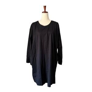 Nehera Women's Black‎ "Deron" Jersey Pocket Dress Lagenlook Medium Jersey Dress